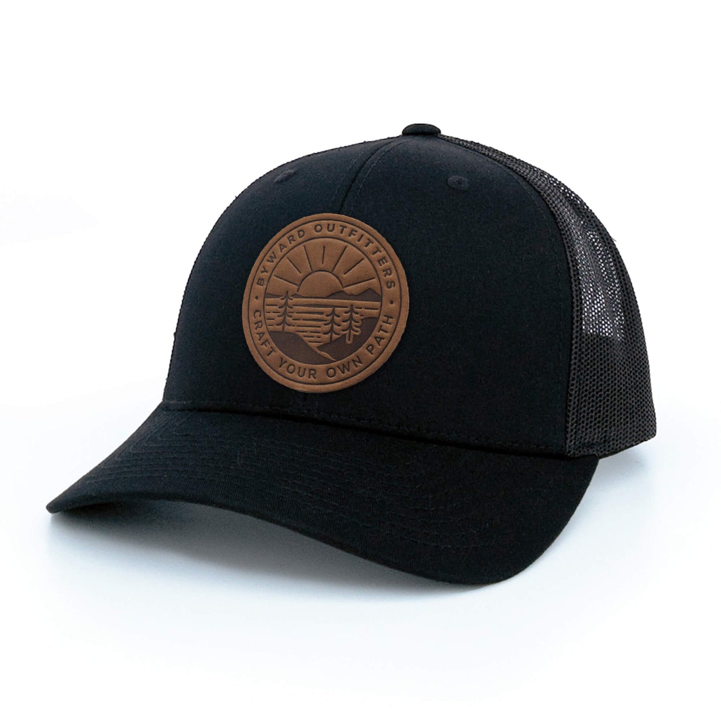 Scenic Sunrise Leather Patch Hat