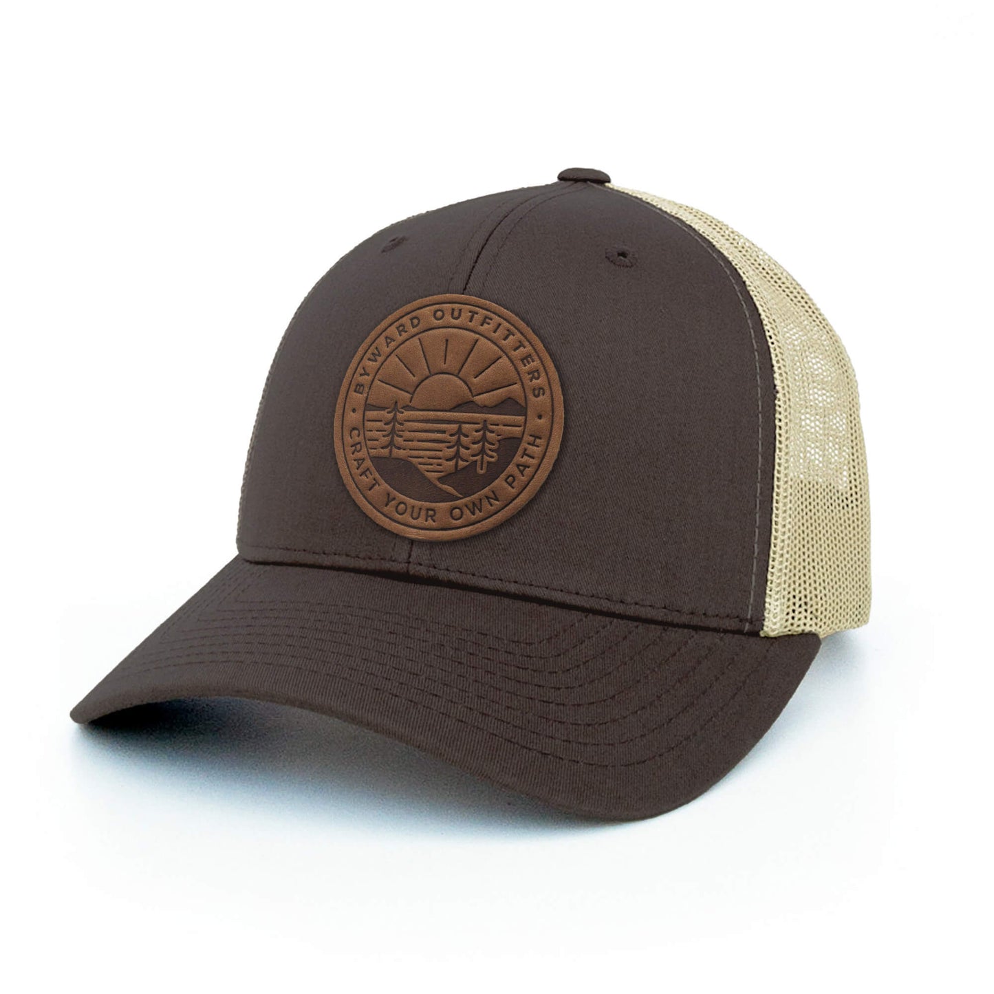 Scenic Sunrise Leather Patch Hat