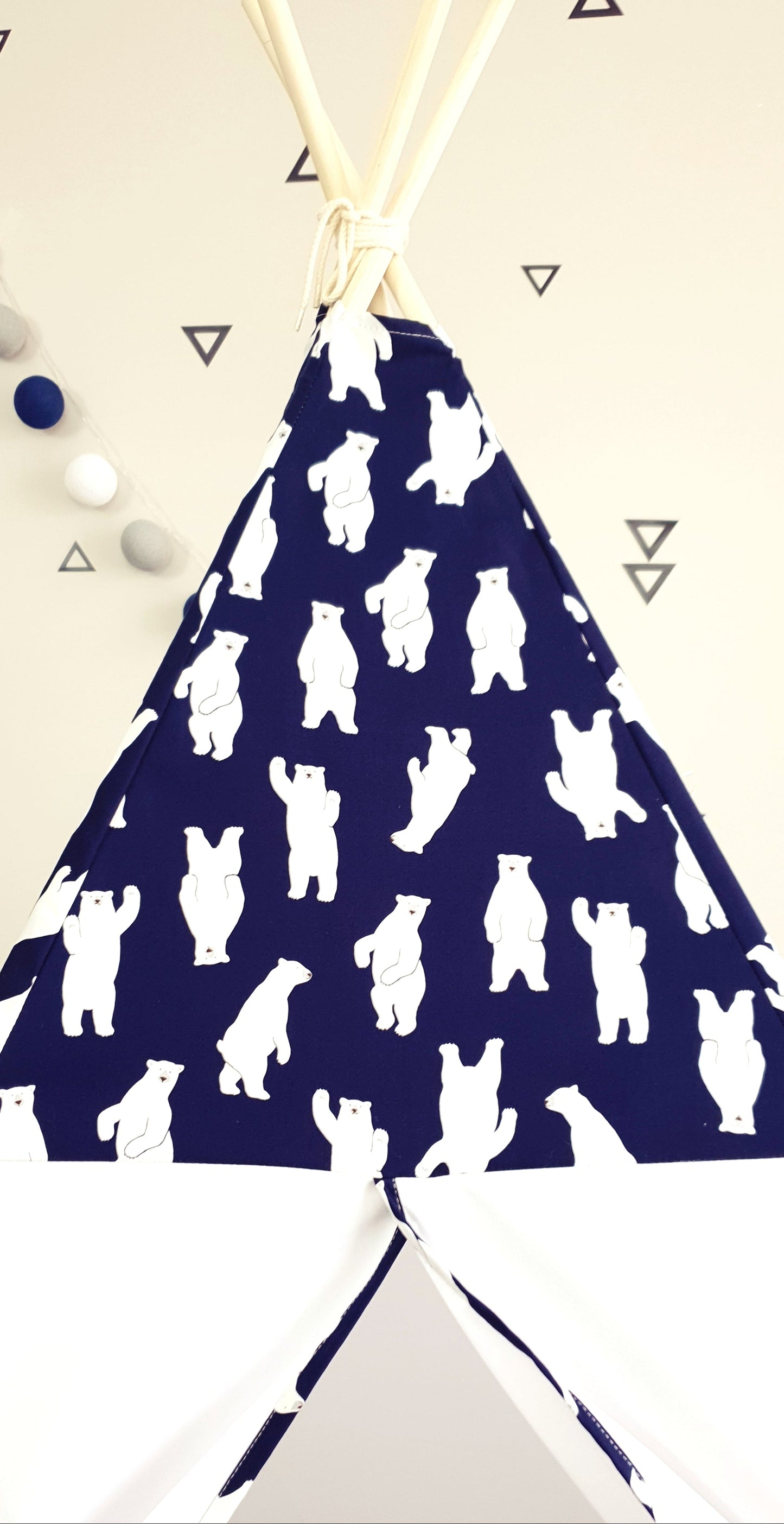 Polar Bear Navy and White Teepee