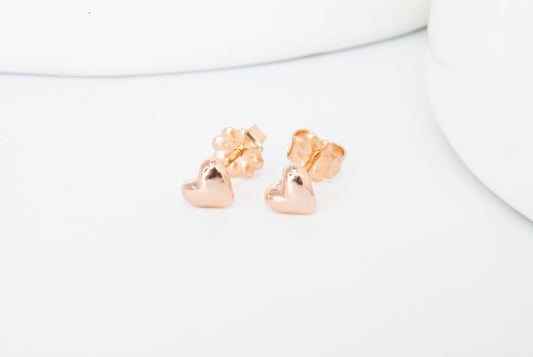 14K Rose Gold My Love Stud Earrings