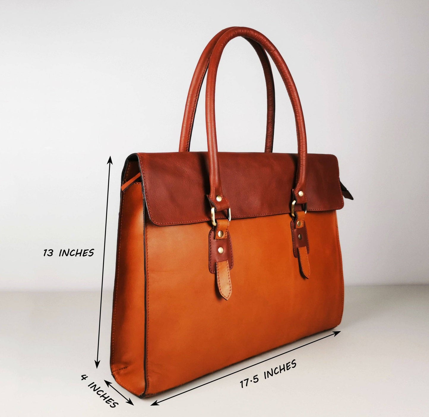 The Signature 17" Bag, Tan Flap