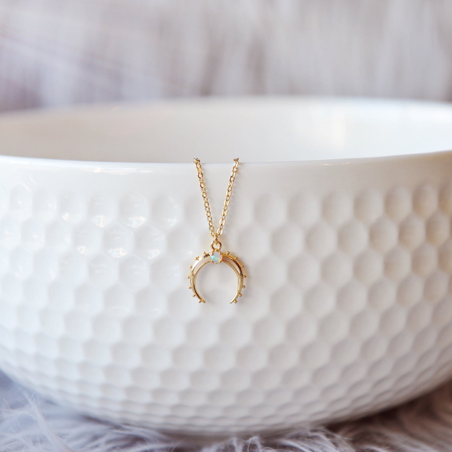 Opal crescent moon