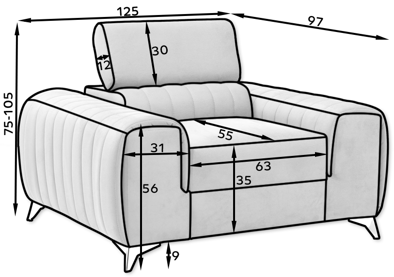 Laurence Modern Accent Chair - Light Grey