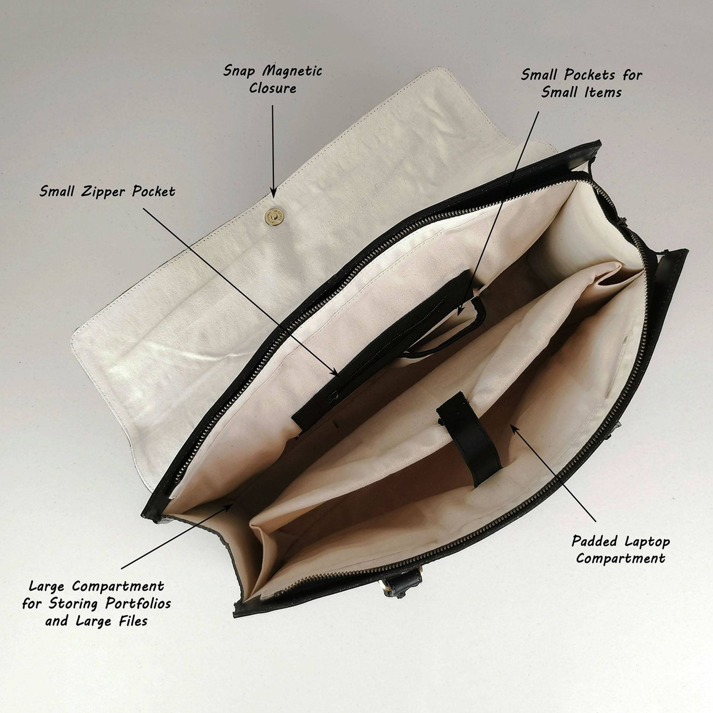The Signature 17" Bag, Black Flap