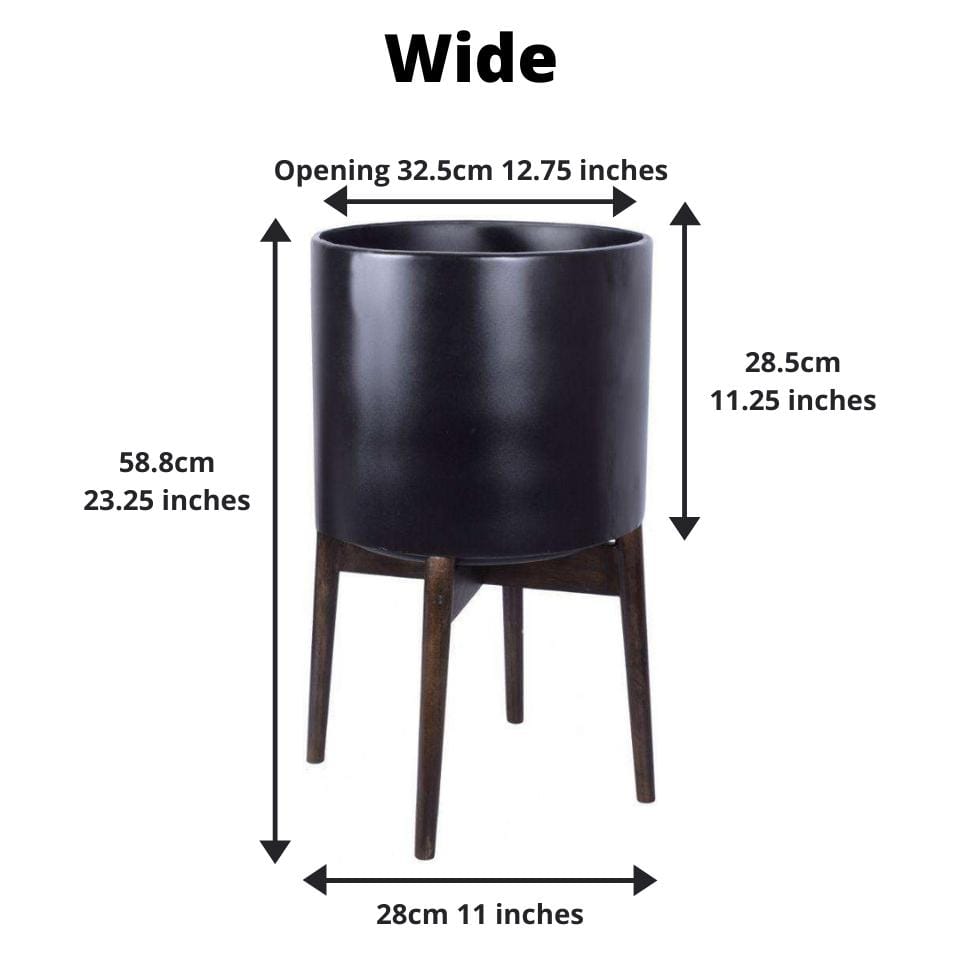 Ceza - Brass Modern Plant Stand With Black Planter