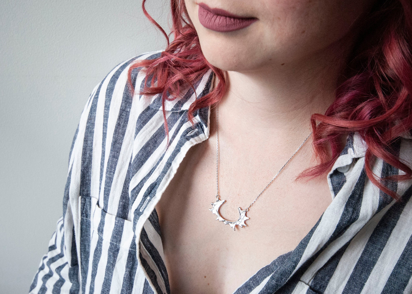 Double Moose Paddle Necklace