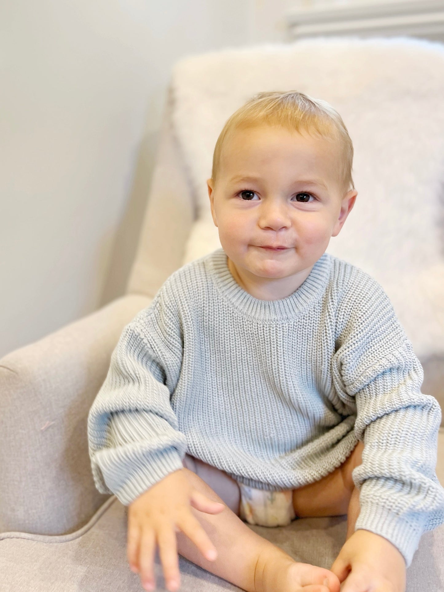 Knit Sweater in Dusty Blue