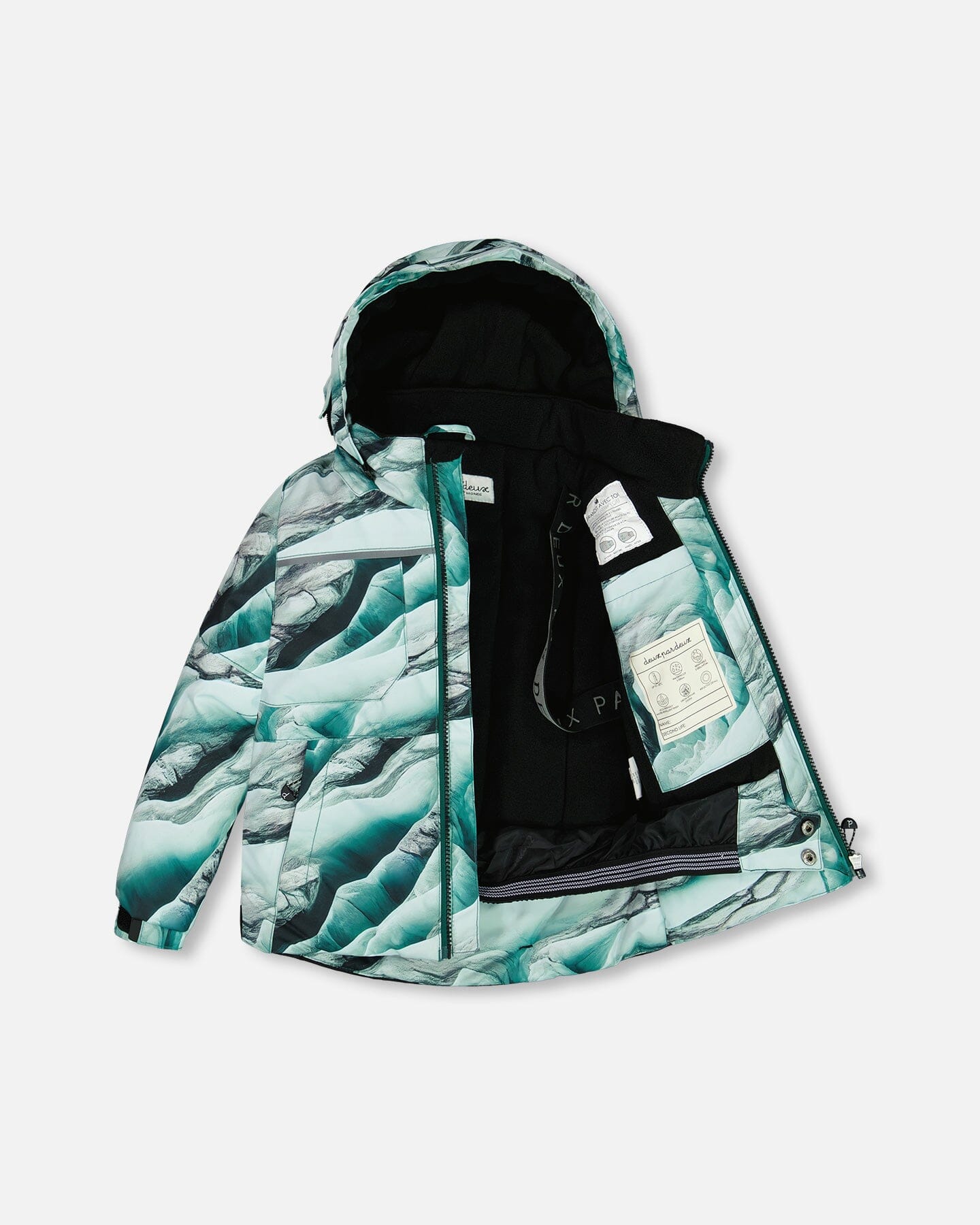 Two Piece Snowsuit Printed Glaciers And Black