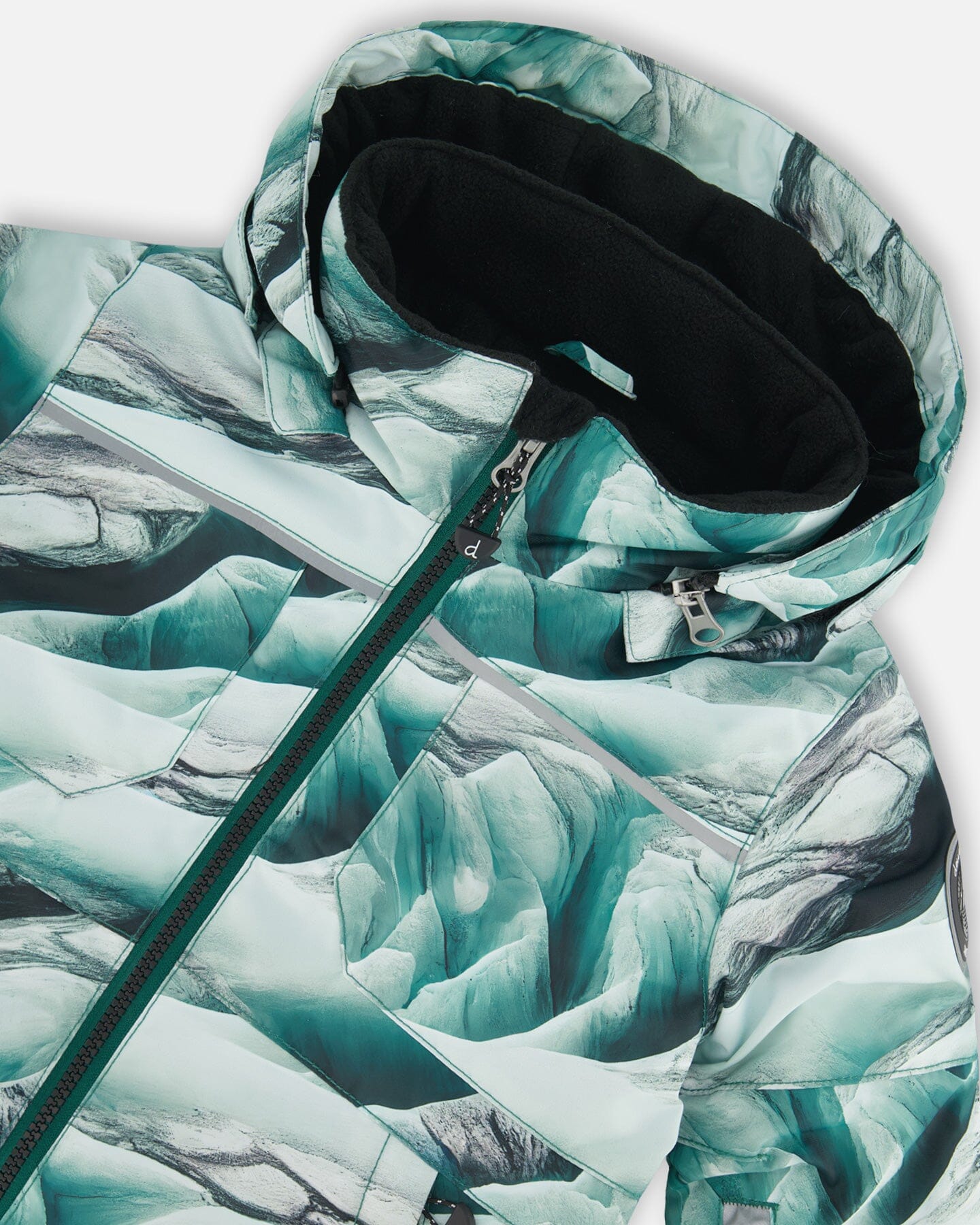 Two Piece Snowsuit Printed Glaciers And Black