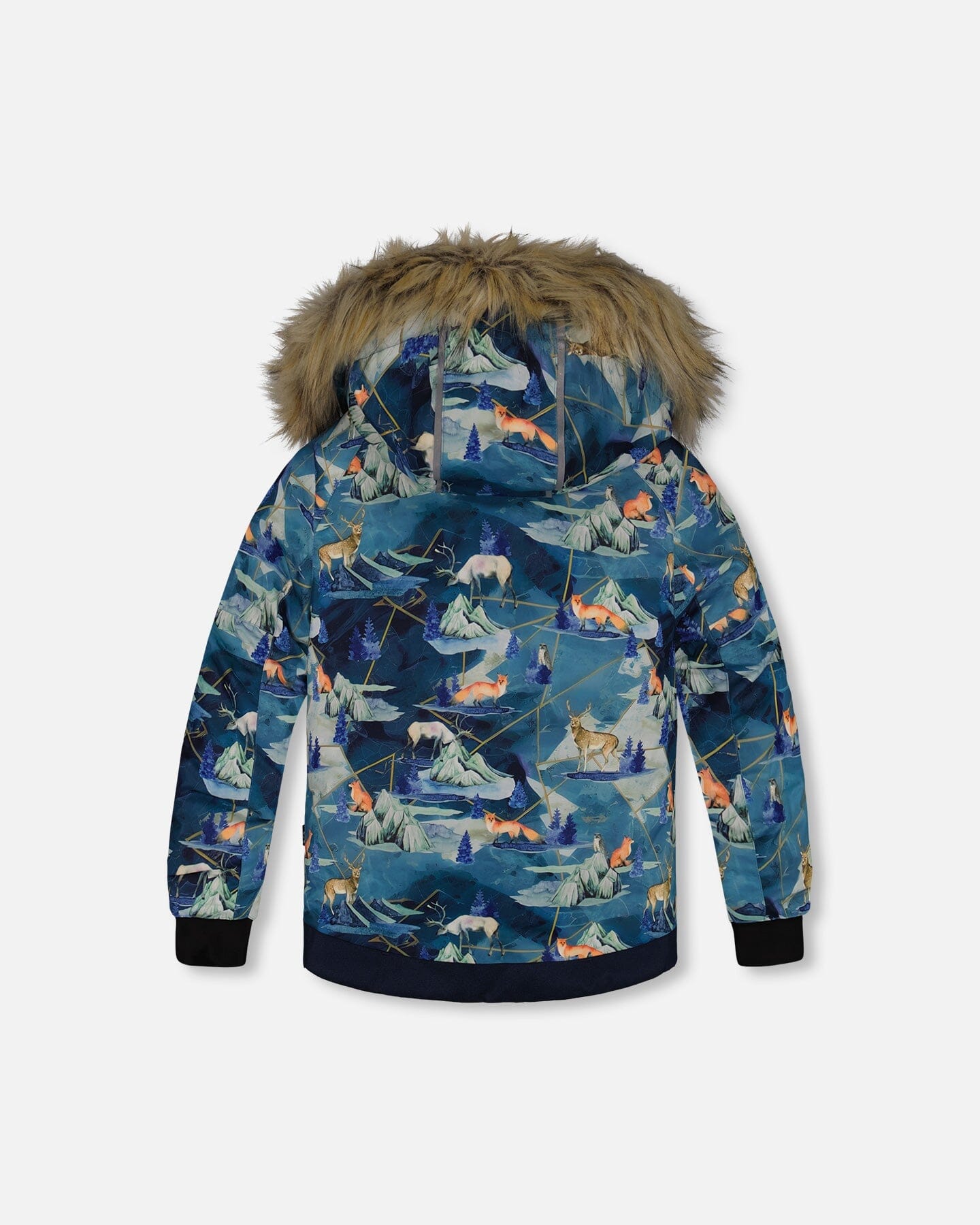 Two Piece Snowsuit Burnt Orange With Printed Animals And Glaciers