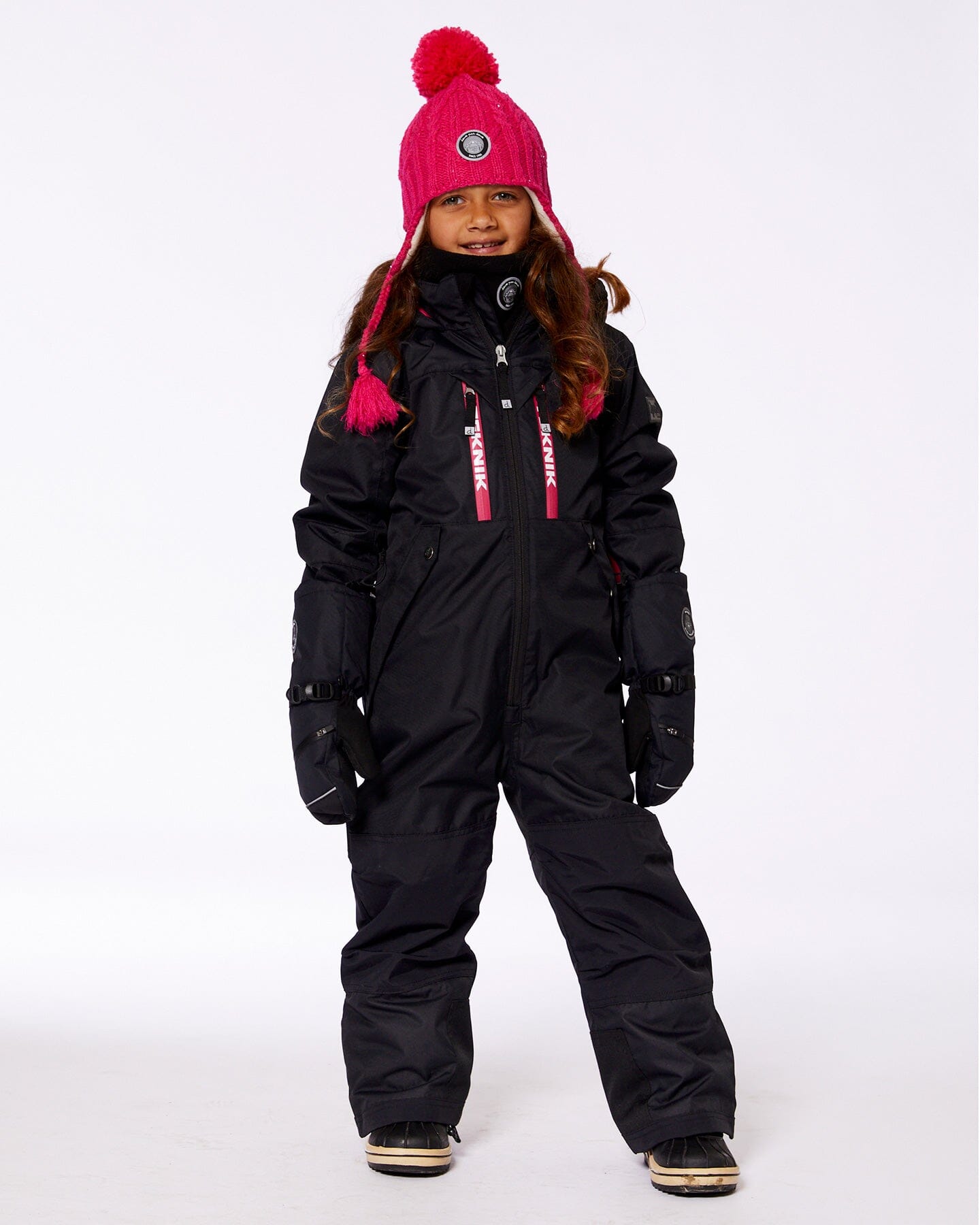 One Piece TEKNIK Snowsuit Black And Candy Pink