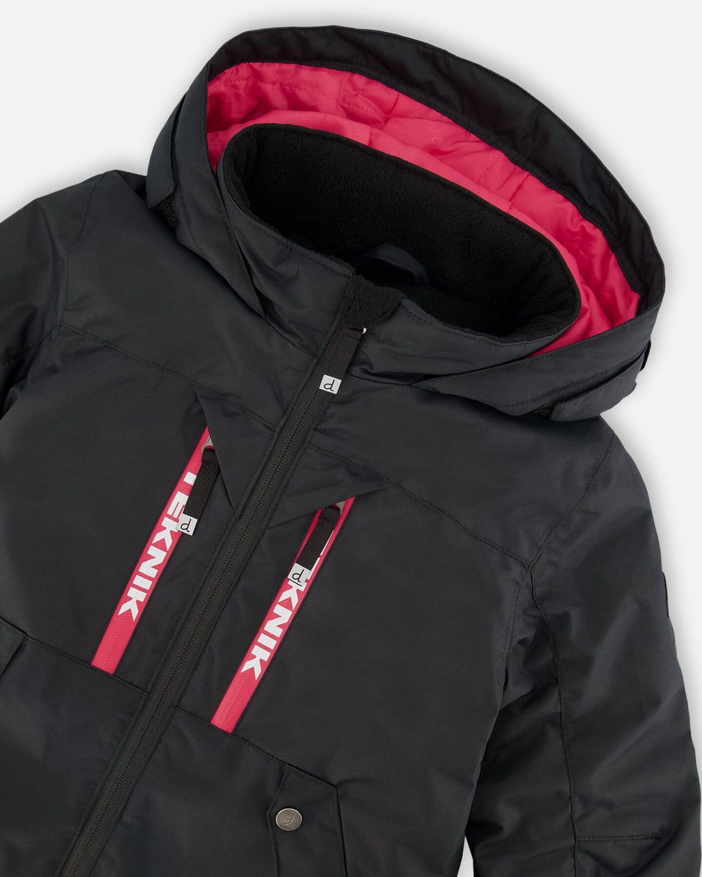One Piece TEKNIK Snowsuit Black And Candy Pink