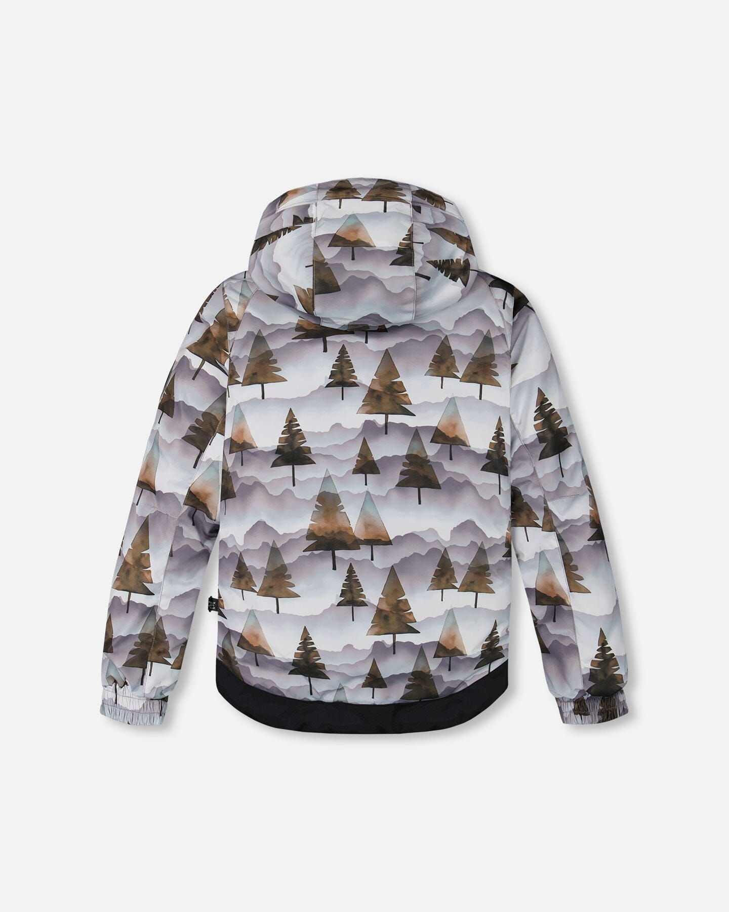 Two Piece Snowsuit Grey Landscape Printed Brown Trees And Brown