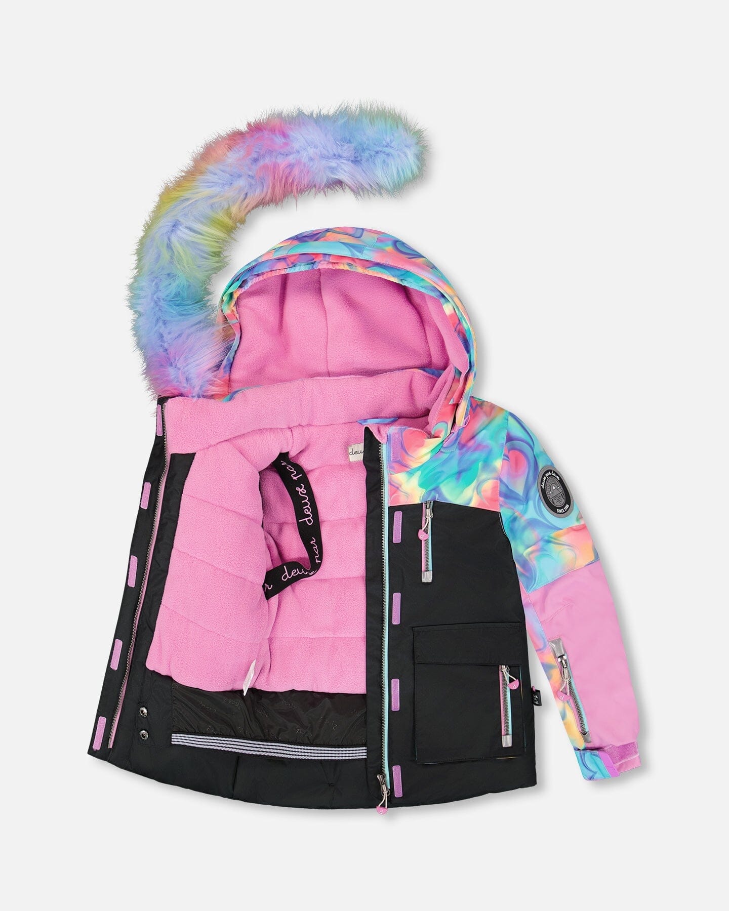 Two-Piece Play Snowsuit Rainbow Heart Print