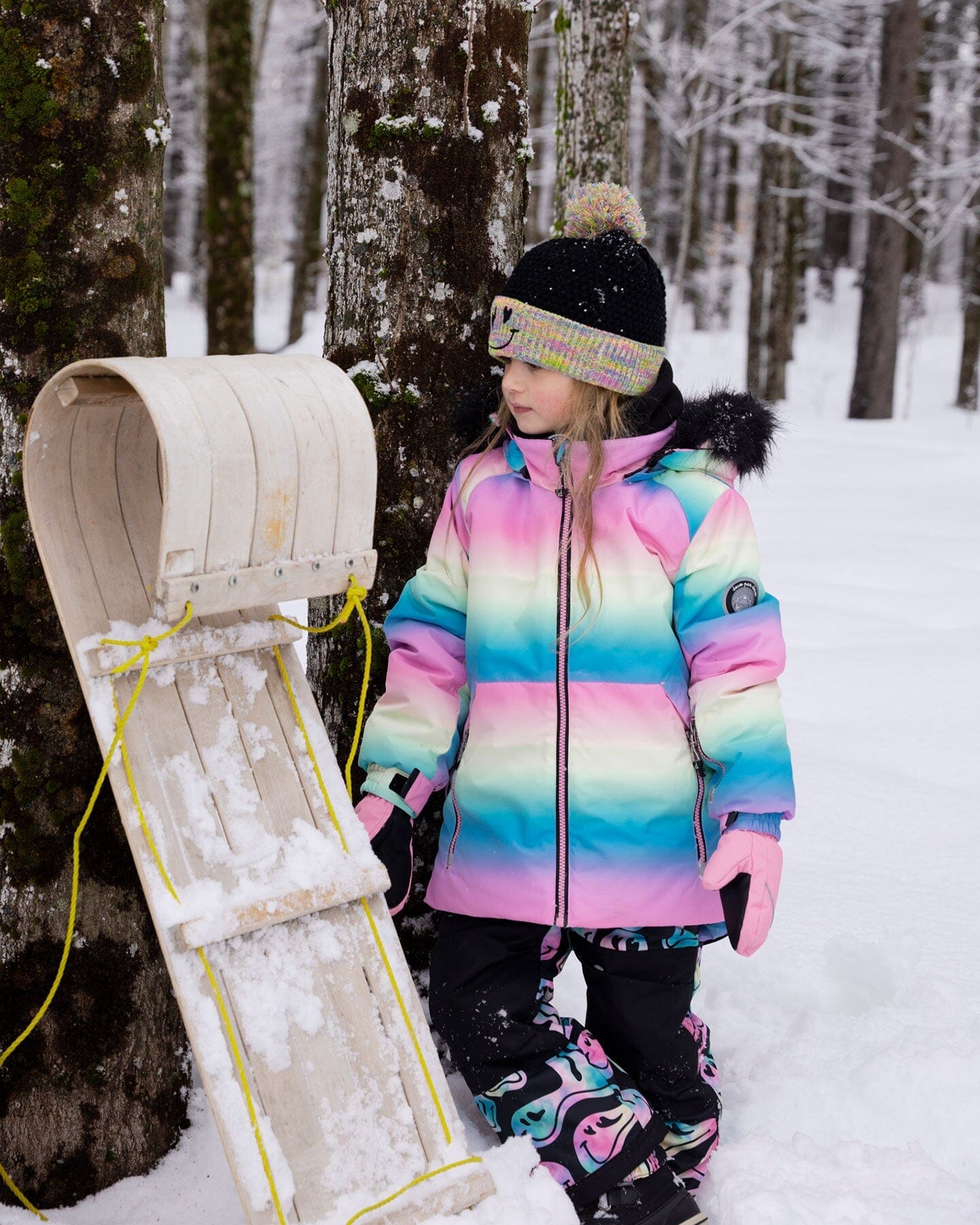 Two-Piece Play Snowsuit Smiley Face Girl