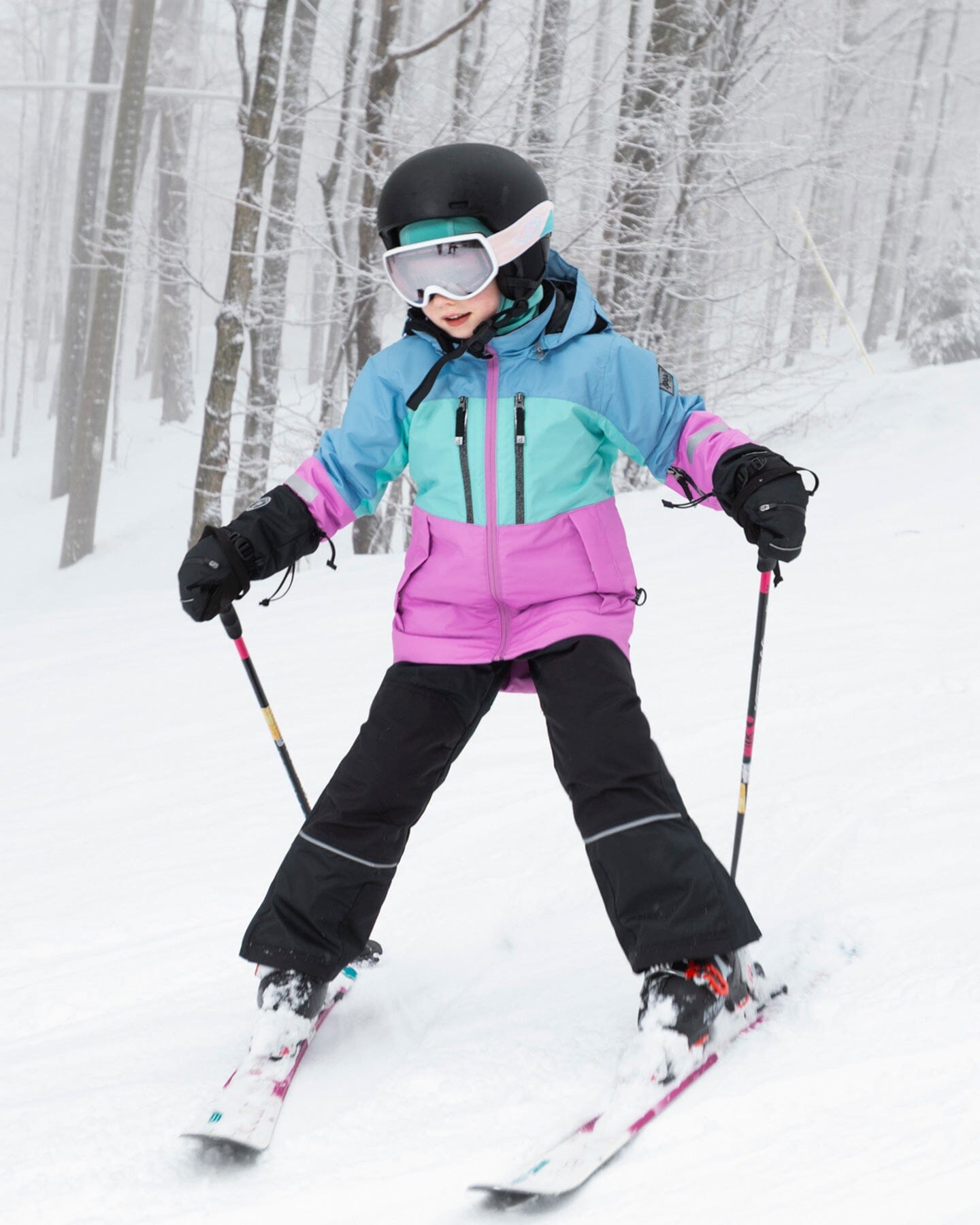 Two-Piece Teknik Snowsuit With Colorblocked Jacket And Solid Pant Black