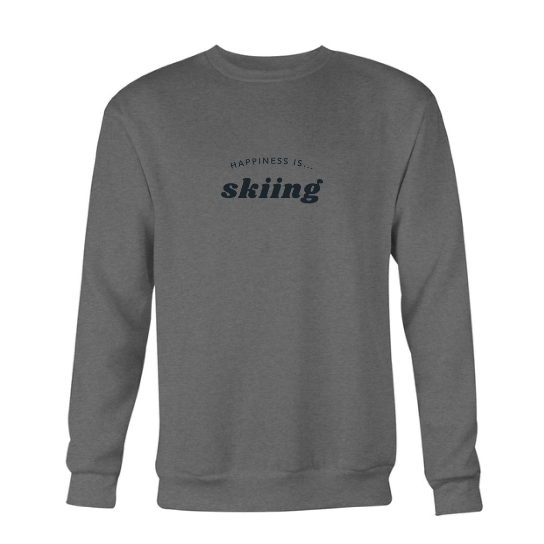 Men's Skiing Crew Sweatshirt, Charcoal