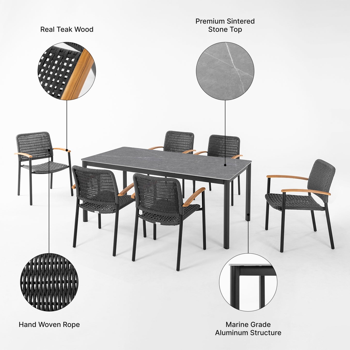 Himmel 6 - Person Outdoor Dining Set