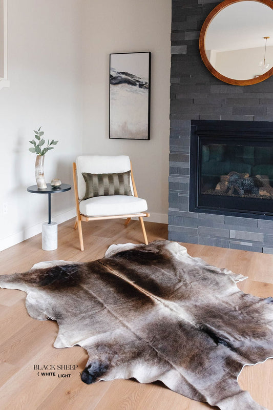 Large Dark Grey Cowhide Area Rug