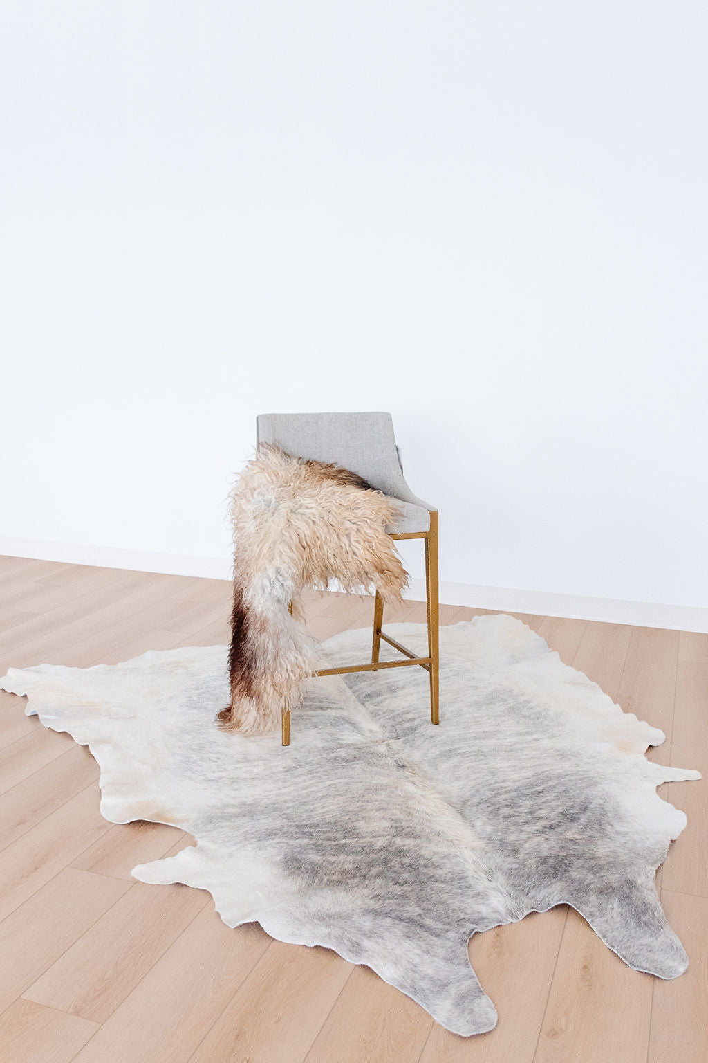 Large Brindle Grey Cowhide Area Rug