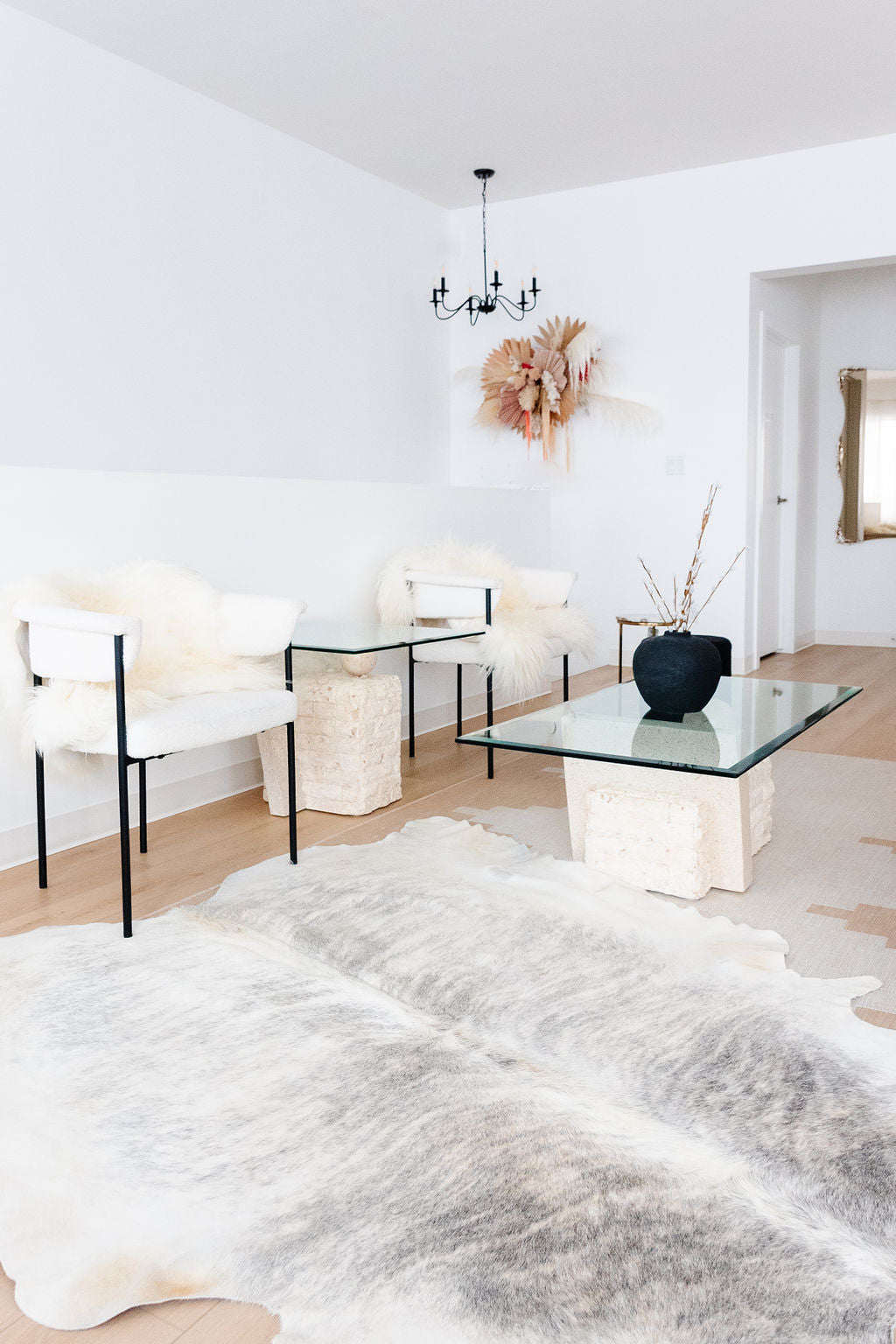 Large Brindle Grey Cowhide Area Rug