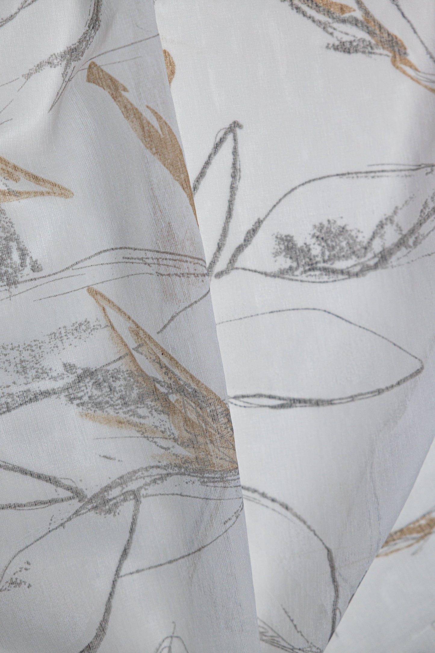 Athena Printed Abstract Floral Sheer Grommet Curtain 80"x 95"