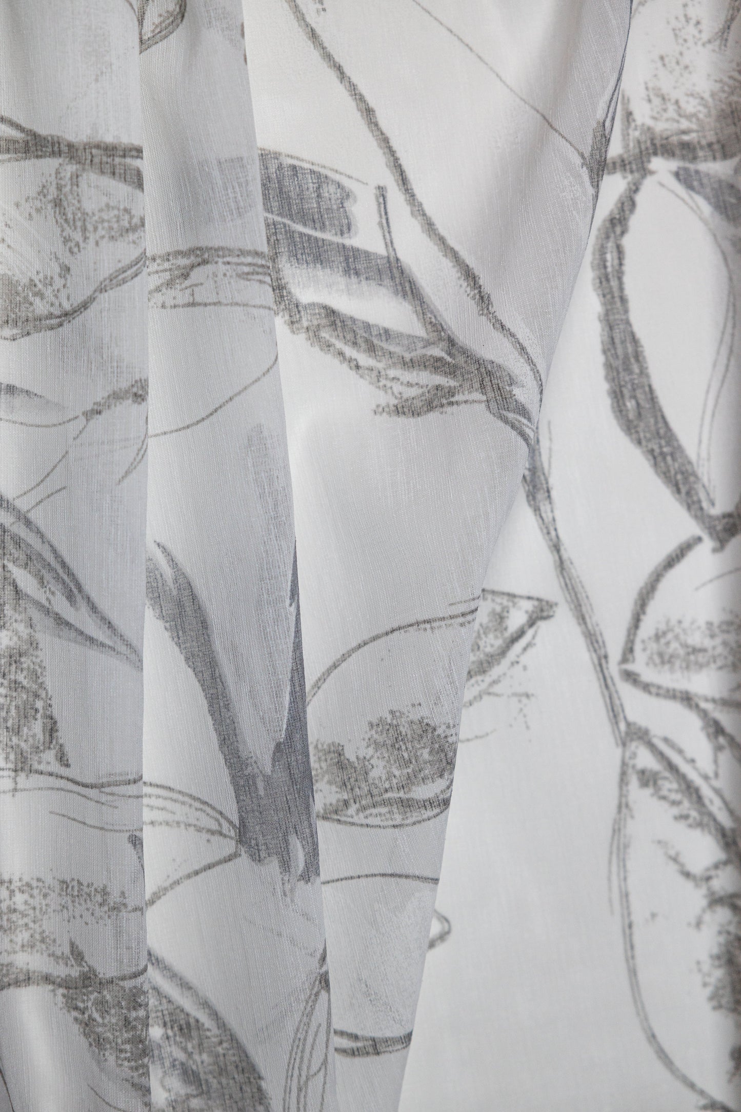 Athena Printed Abstract Floral Sheer Grommet Curtain 80"x 95"