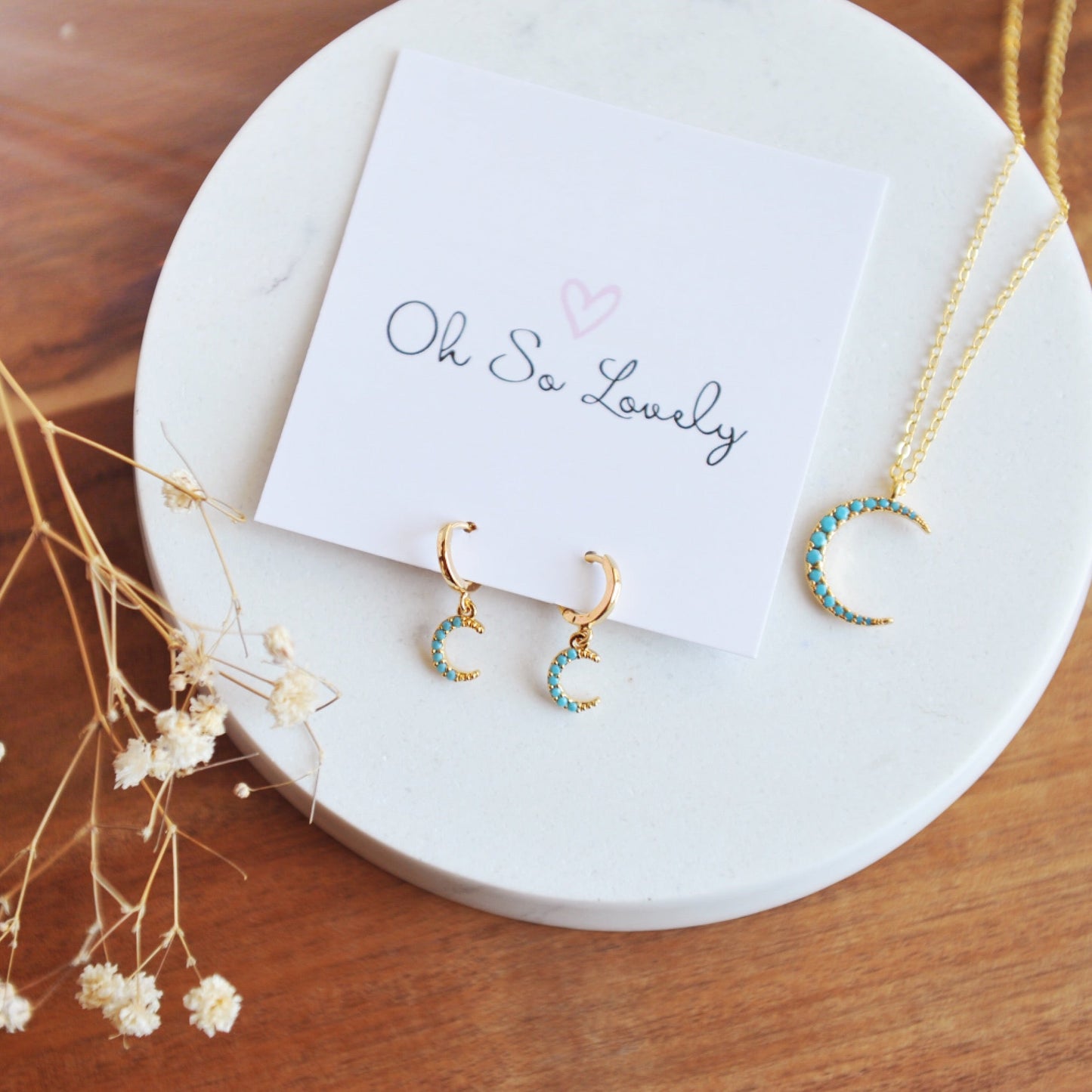 Turquoise Crescent Moon Necklace