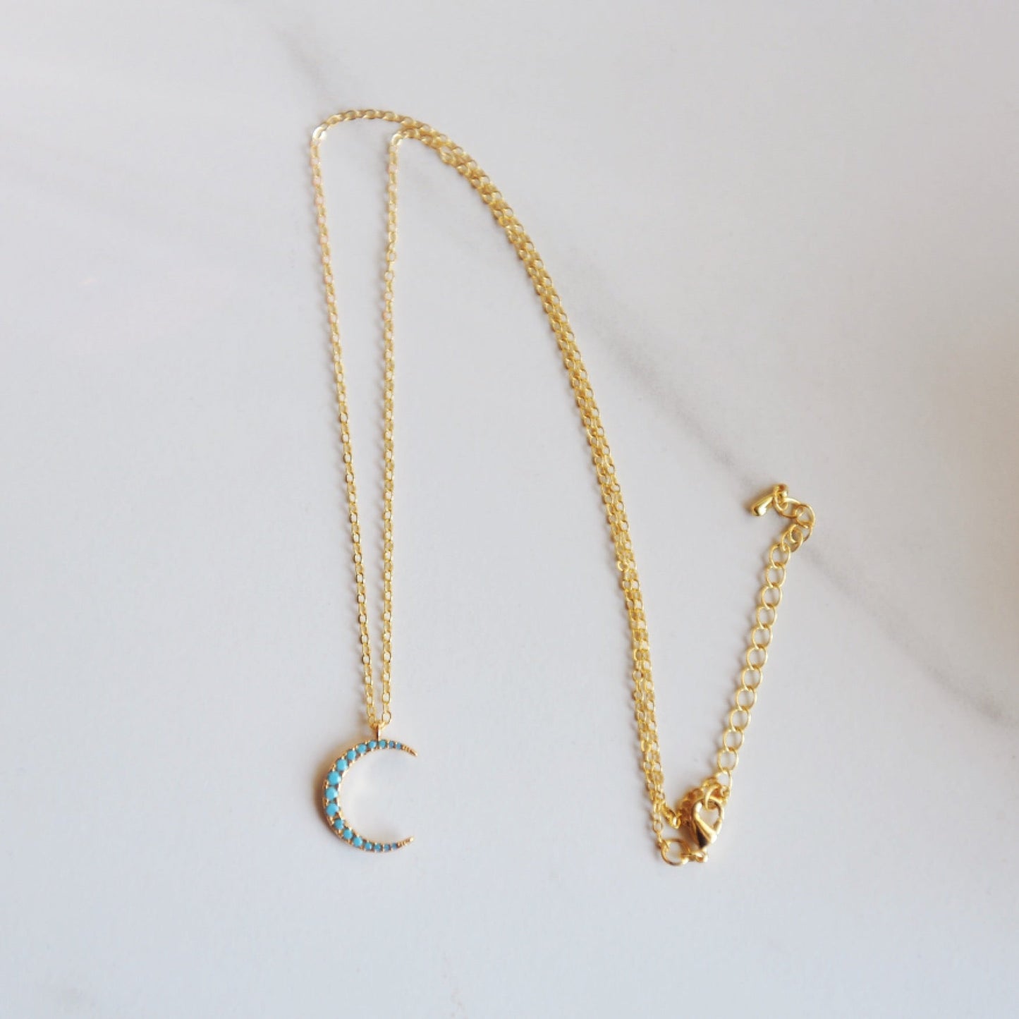 Turquoise Crescent Moon Necklace