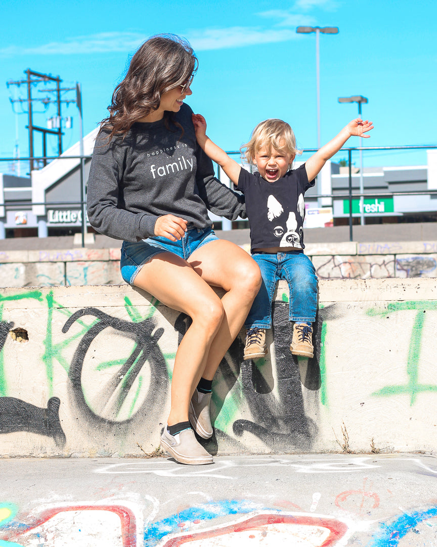 Women's Family Crew Sweatshirt, Charcoal