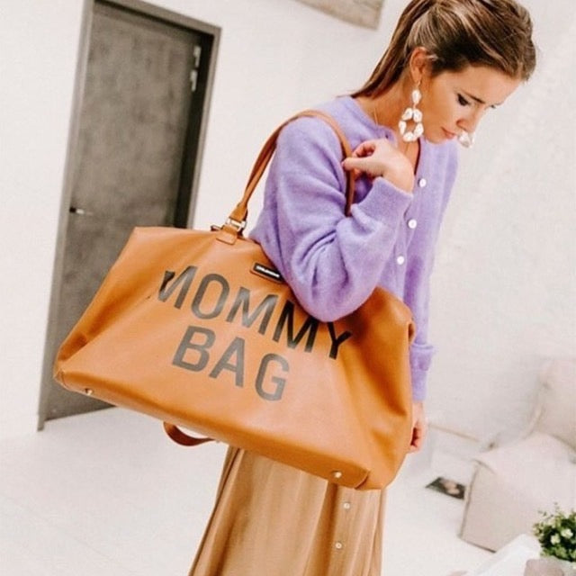 MOMMY BAG LEATHERLOOK BROWN