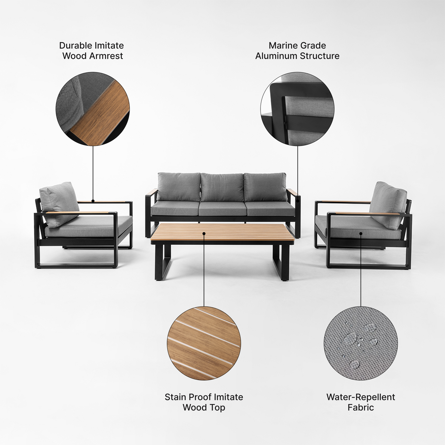 Imera 5 - Person Outdoor Conversation Set