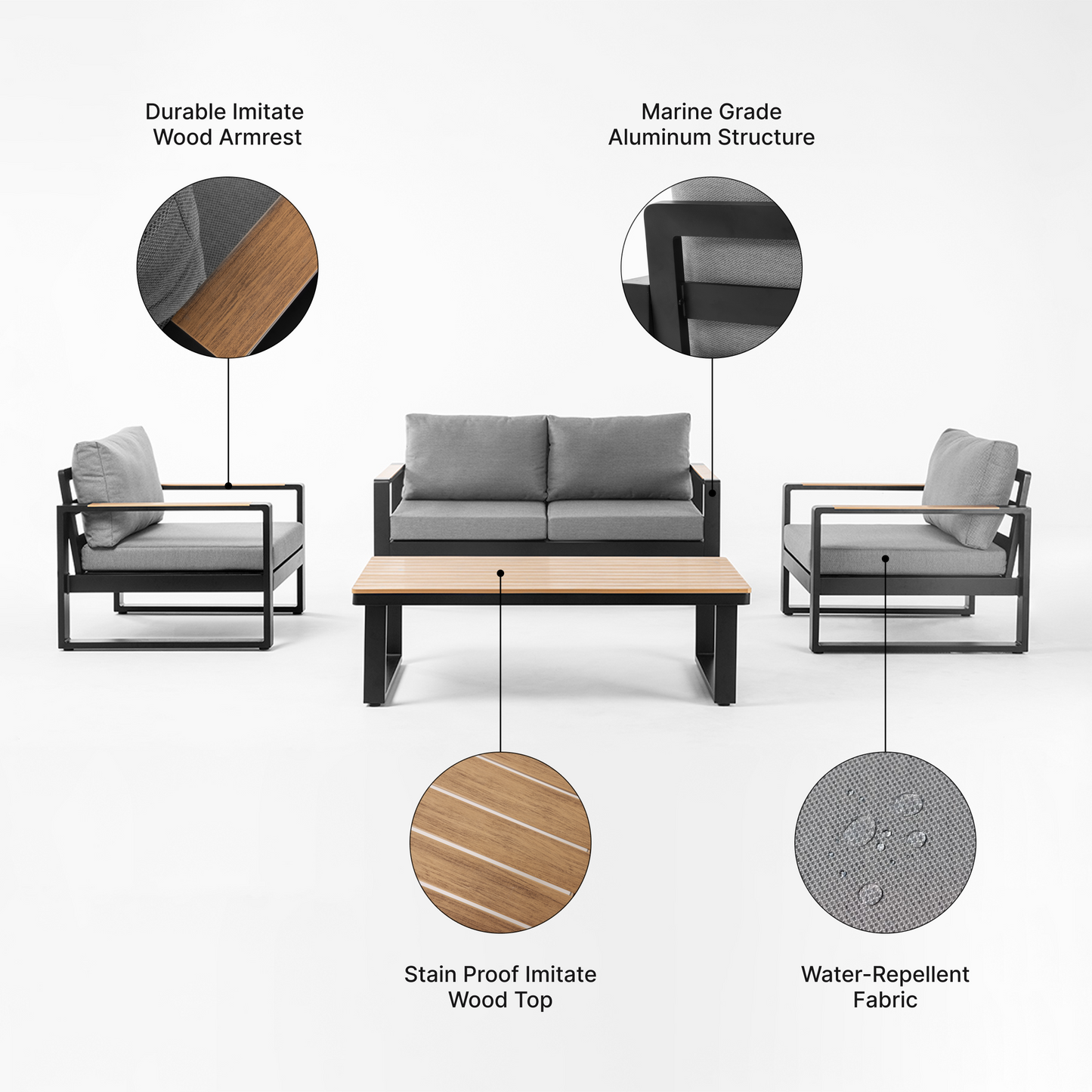 Imera 4 - Person Outdoor Conversation Set