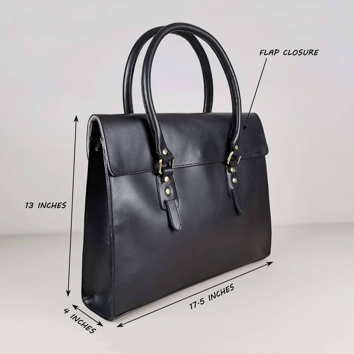 The Signature 17" Bag, Black Flap