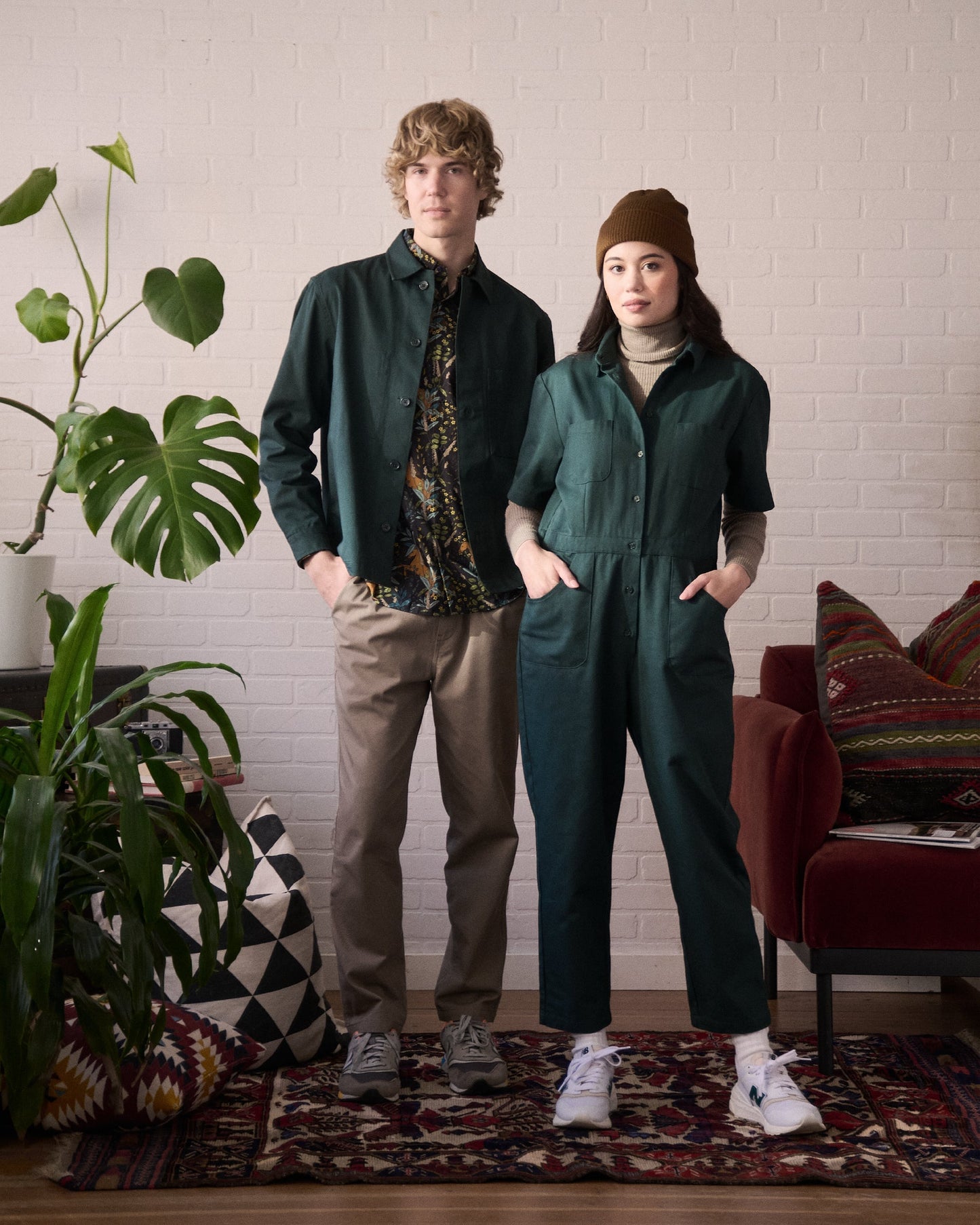 Khaki Green Solid Twill Work Jacket