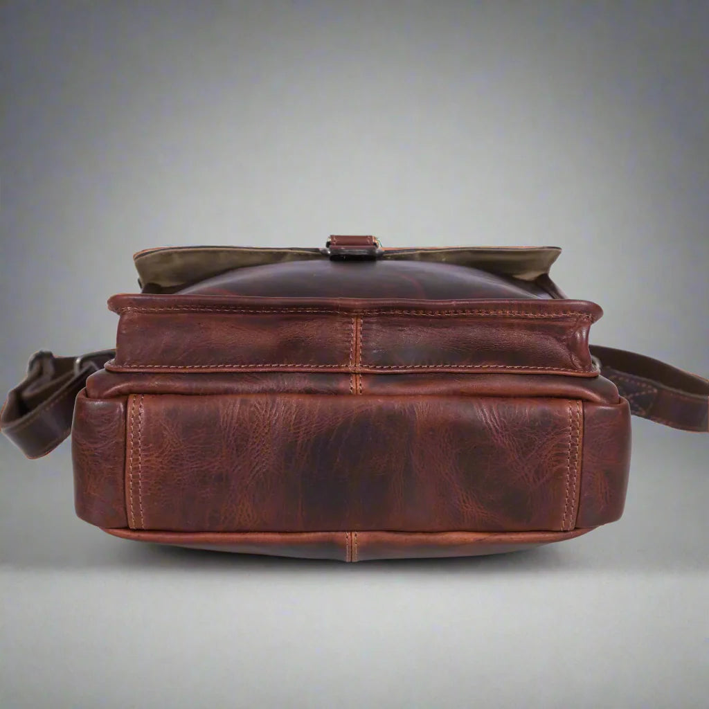 Manhattan Leather Satchel | Buffalo Leather Crossbody Bag for Men & Women