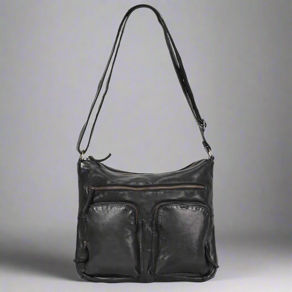 MET Double Front Pocket Leather Bag