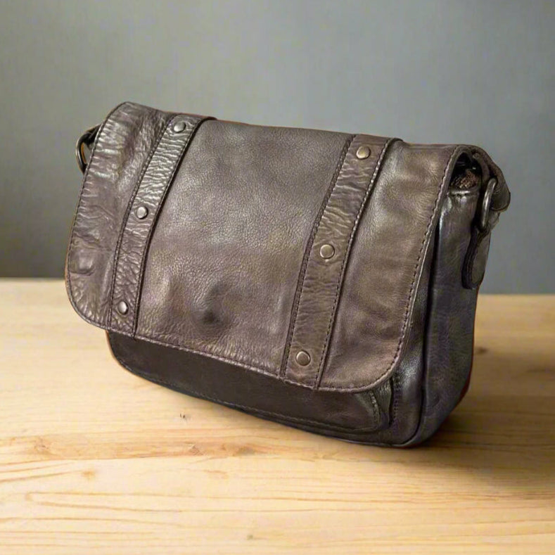 MET Studded Leather Crossbody Bag