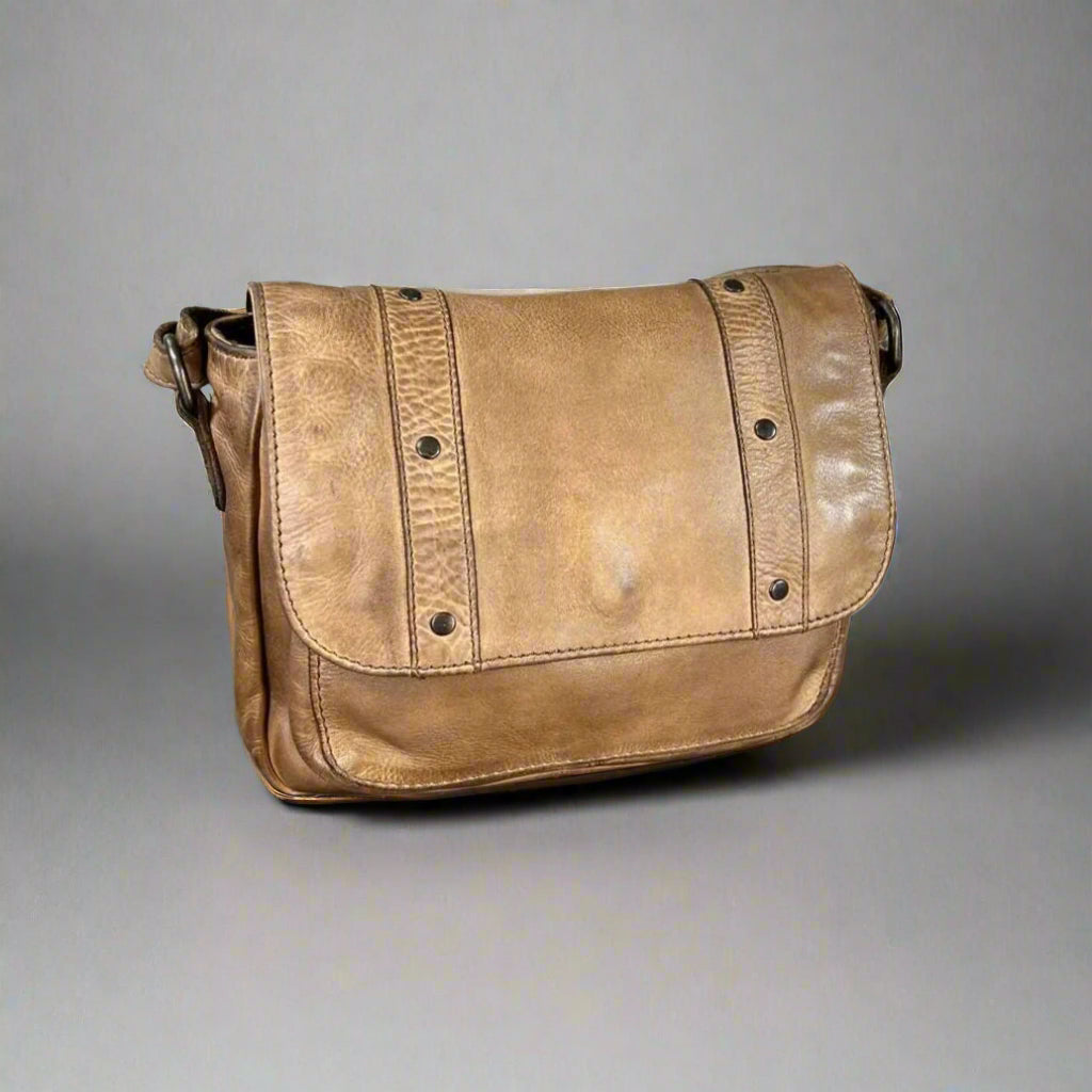 MET Studded Leather Crossbody Bag