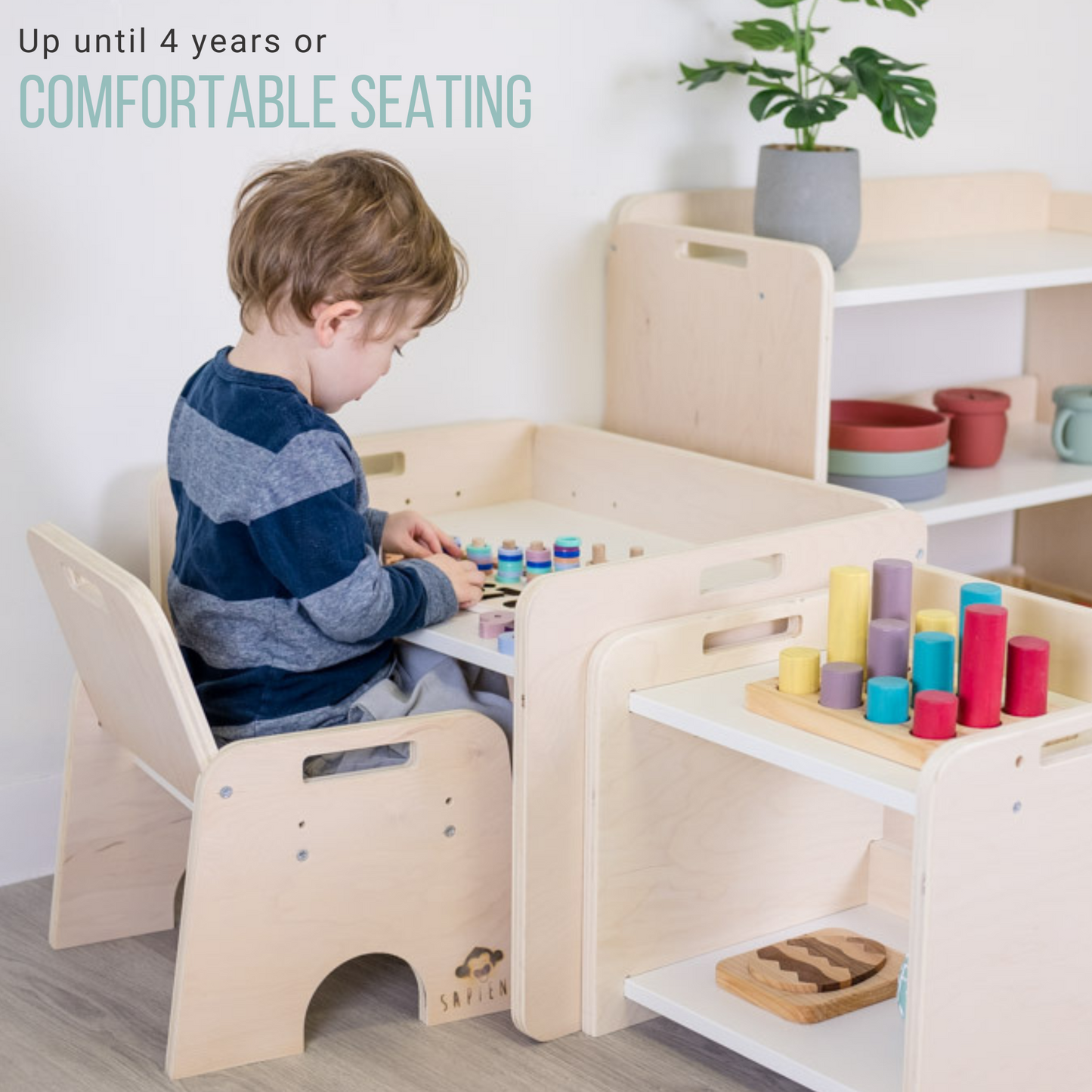 PAPAYA SET - Weaning Montessori Table and Chair Adjustable Height