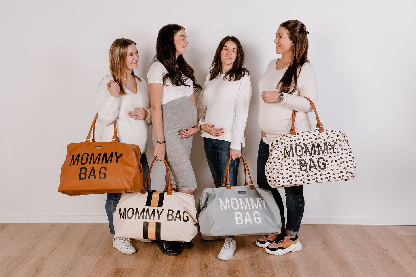 MOMMY BAG OFF-WHITE CANVAS WITH BLACK AND GOLD STRIPES
