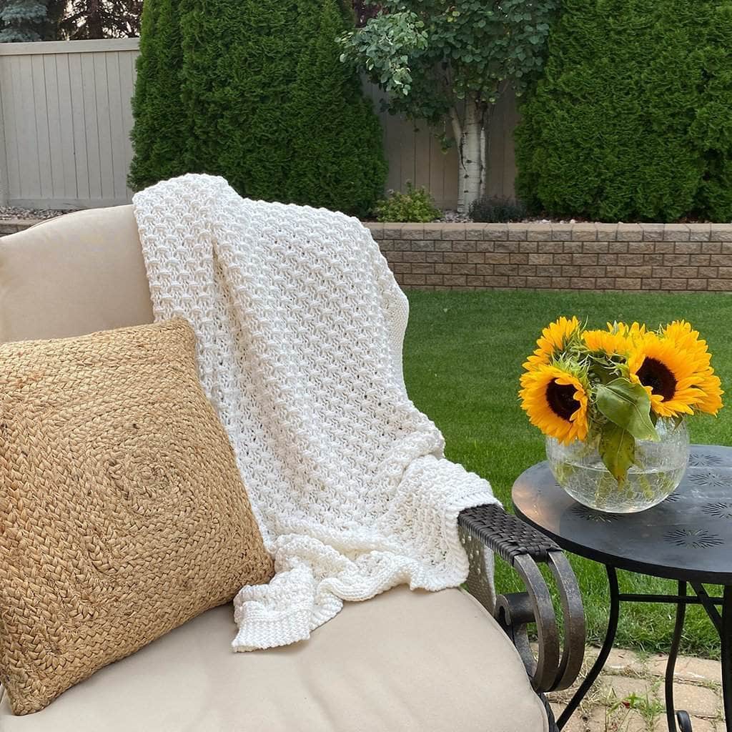 Popcorn Knit Blanket