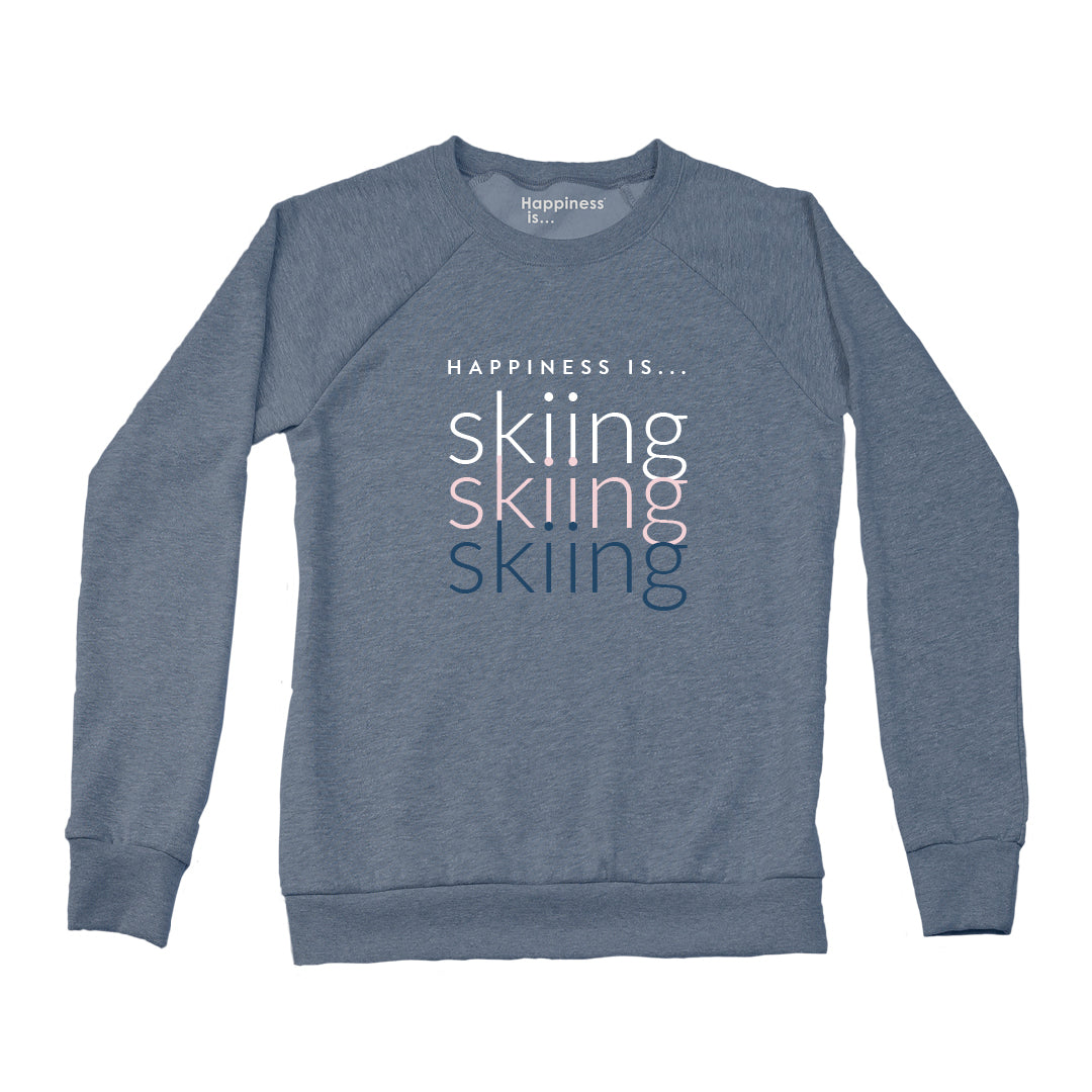 Women's Skiing Skiing Skiing Crew Sweatshirt, Heather Navy