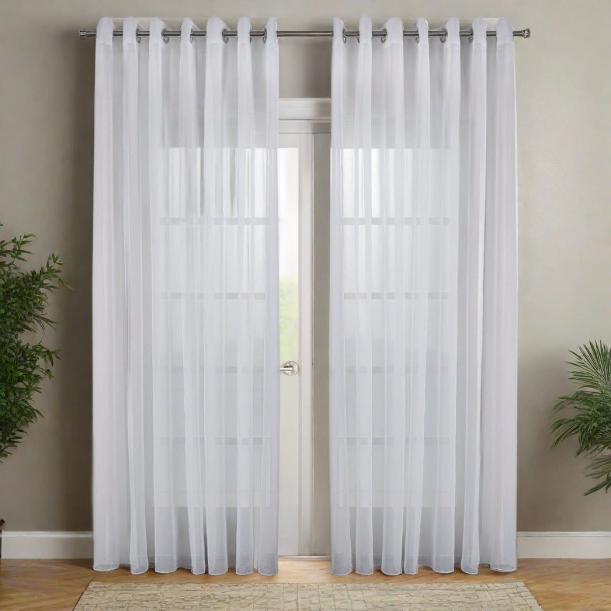 Bari Jacquard Sheer Grommet Curtain 108" x 108"