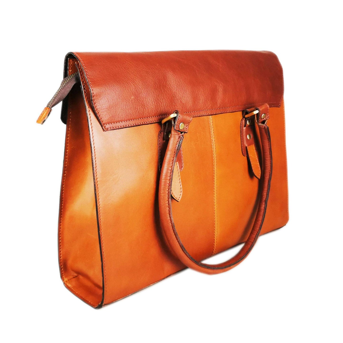 The Signature 17" Bag, Tan Flap