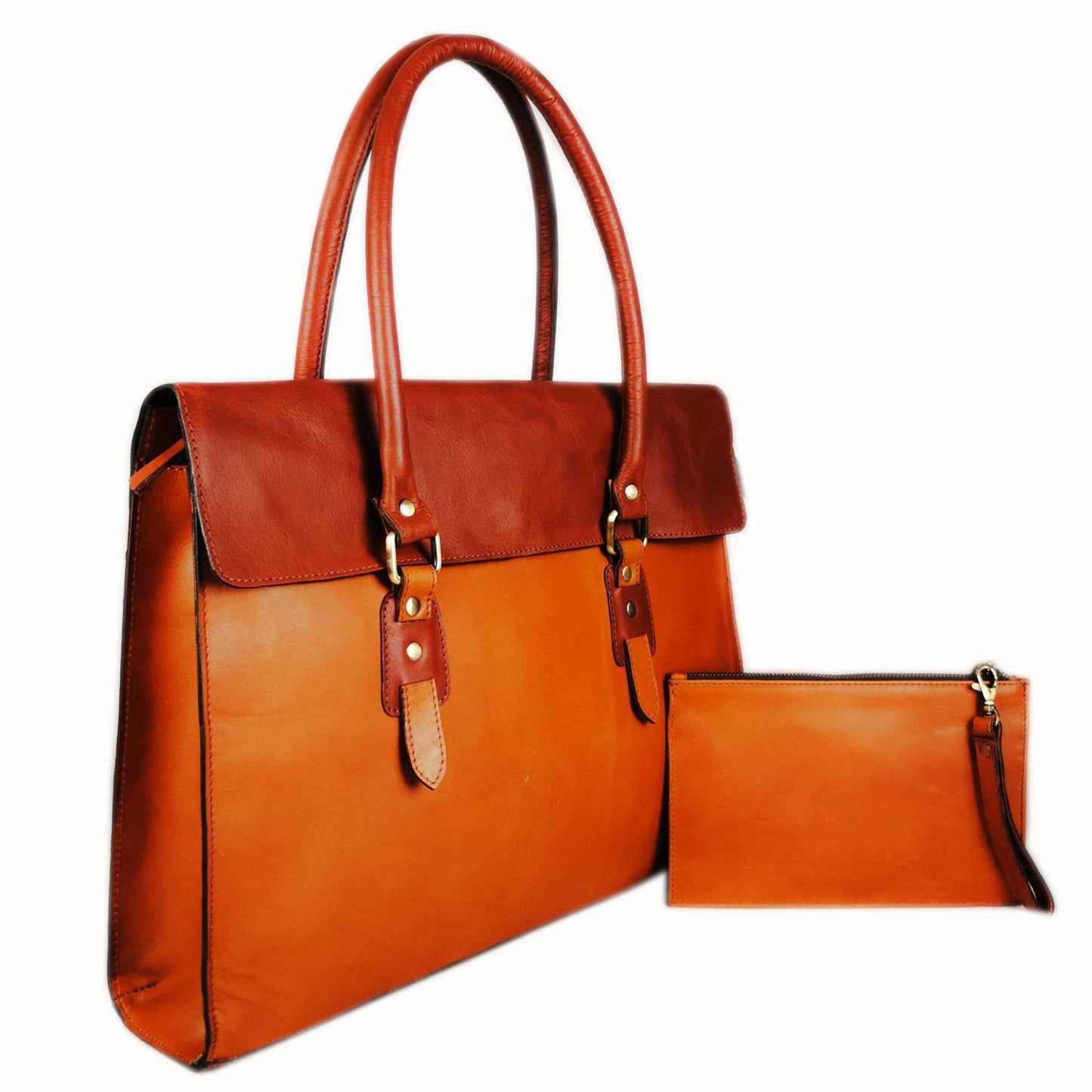 The Signature 17" Bag, Tan Flap