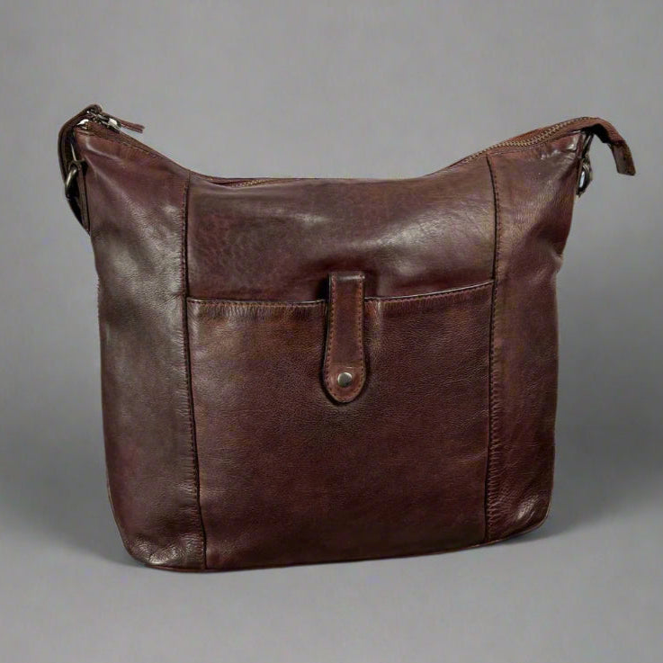 MET Front Snap Leather Handbag