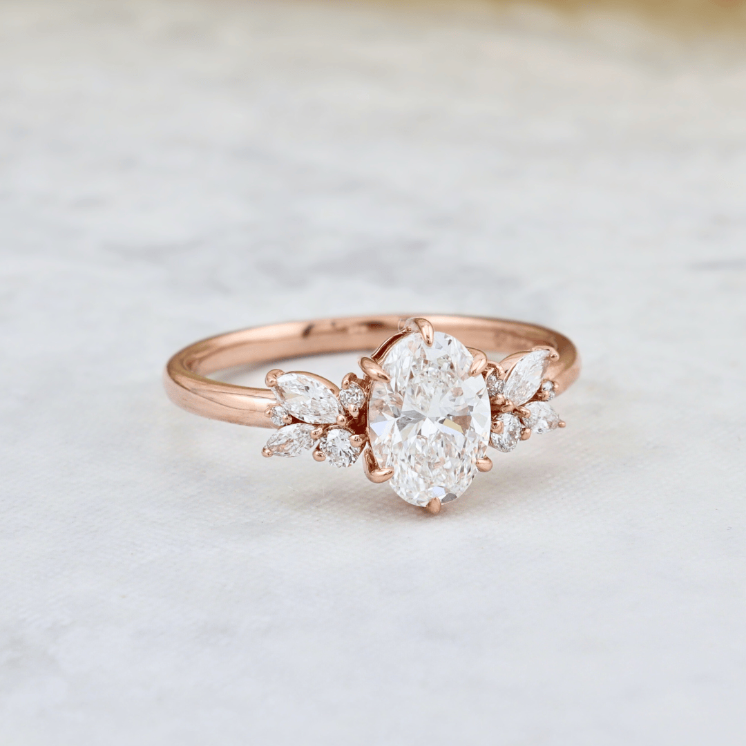 Bague Fancy or 14K -18K ou platine et diamants