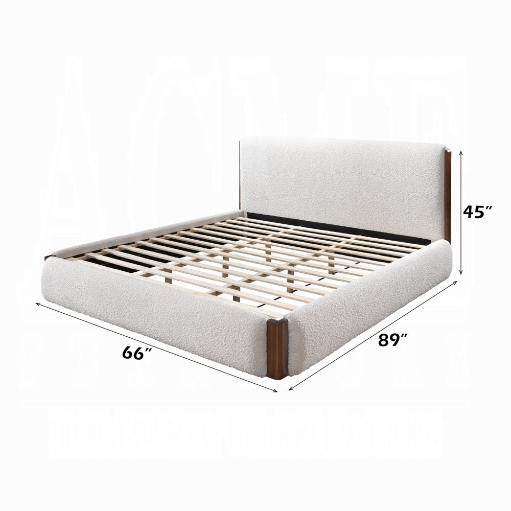 Reggie Upholstered Platform Bed - Cream