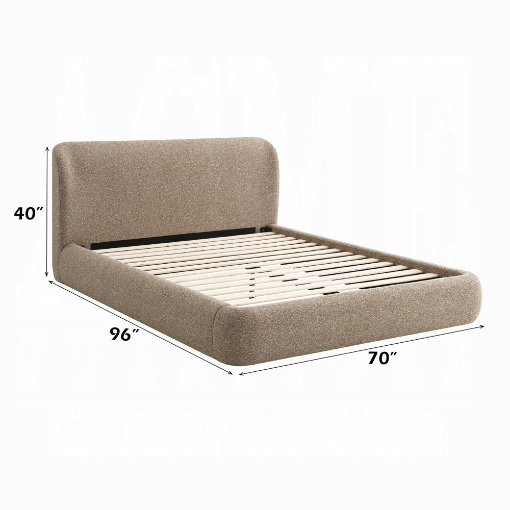 Tapi Upholstered Platform Bed - Beige